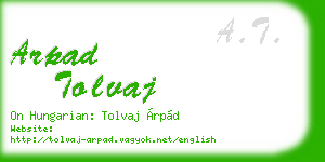 arpad tolvaj business card